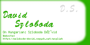 david szloboda business card